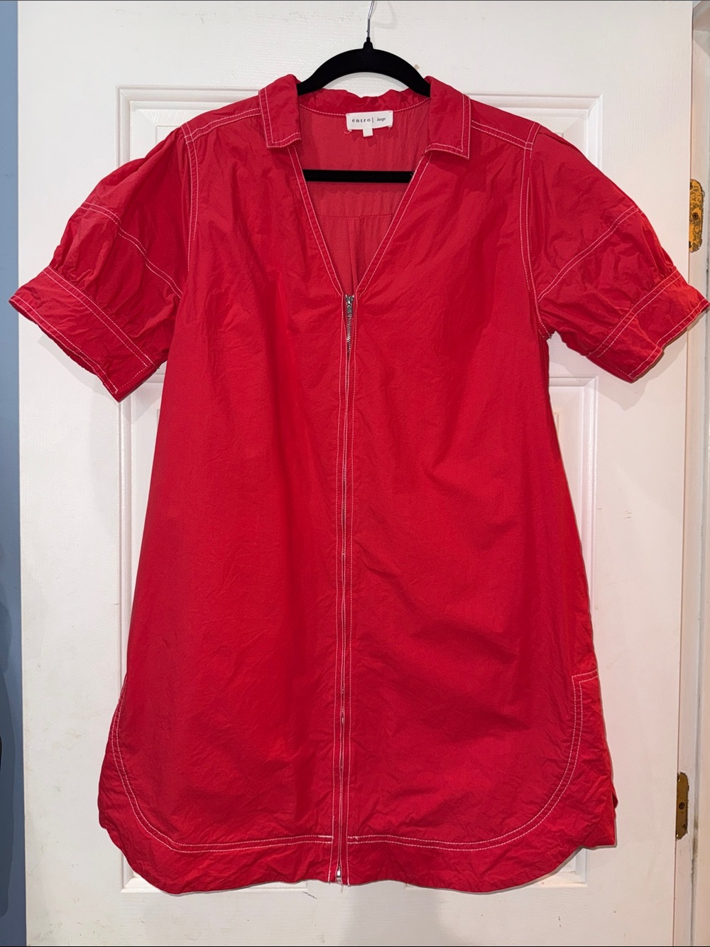 entro Red Zip-Front Tunic dress